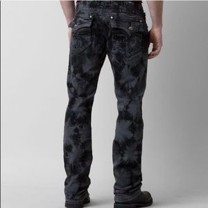 ROCK-REVIVAL STRAIGHT TIE DYE GREY DENIM MENS